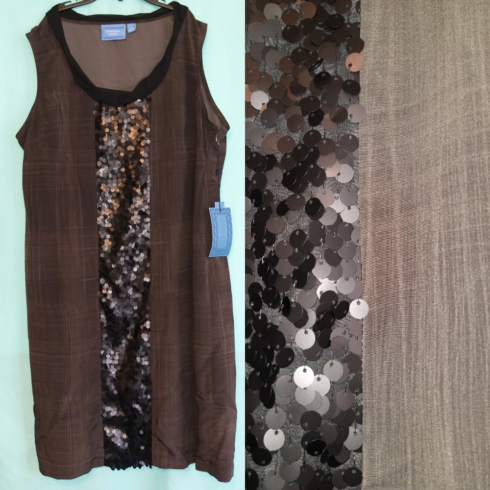Simply Vera Wang 016 Chalkboard Plaid dress sequin - Picture 10 of 10